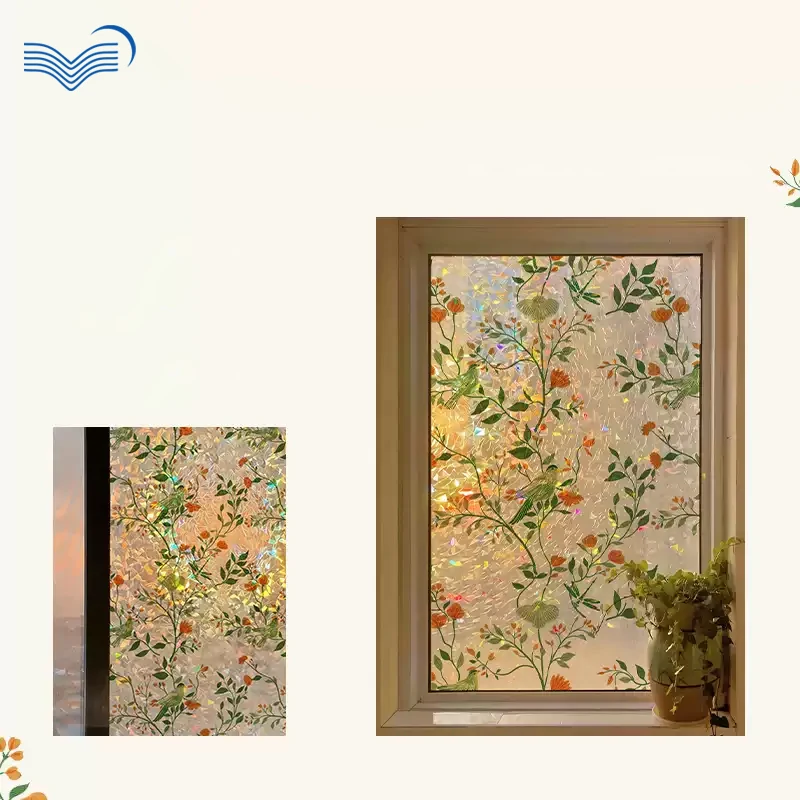 Rainbow Prism Static Frosted PVC Glass Sticker Anti-peep Window Film Light Translucent Window Decal Decorative Decor