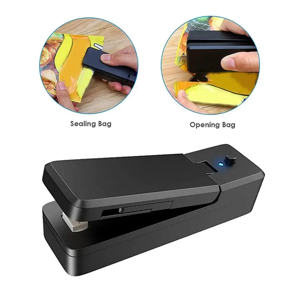 2 IN1 Mini Heat Bag Sealer Machine Heat Sealers Rechargeable Portable Sealer For Plastic Food Storage Kitchen Accessories R4H3