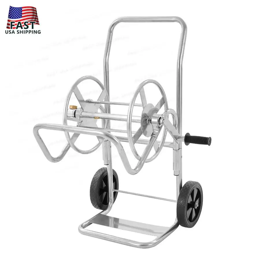 VEVOR Hose Reel Cart Holds Up to 200 ft of 5/8'' Hose Garden Water Hose Carts with Wheels Heavy Duty Steel Outdoor Planting Too