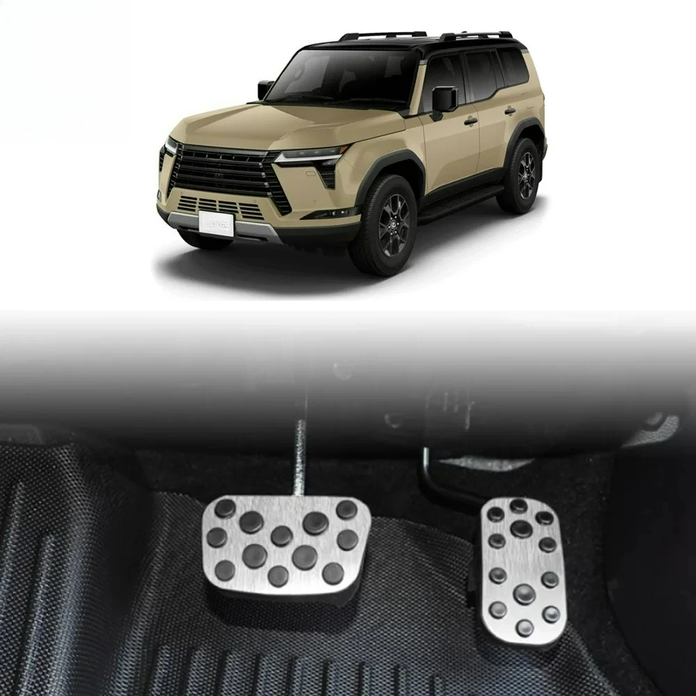 

Накладки на педаль автомобиля из алюминиевого сплава, накладка на педаль газа акселератора для Lexus GX550 GX550h 2024 года