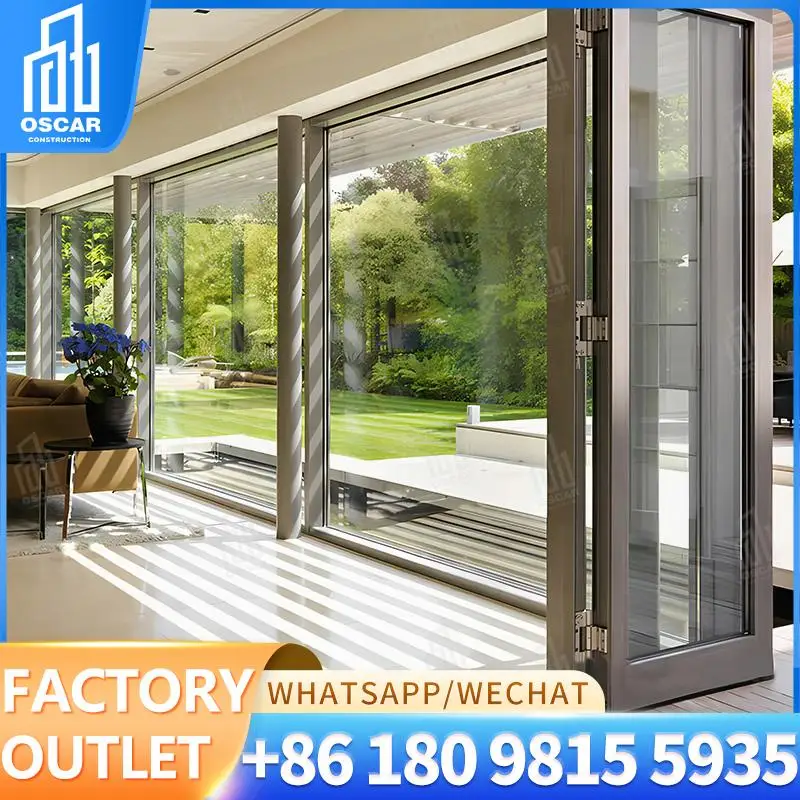 

Customizable High Functioning Double Folding Doors for Office Spaces Factory Direct Bifold Door