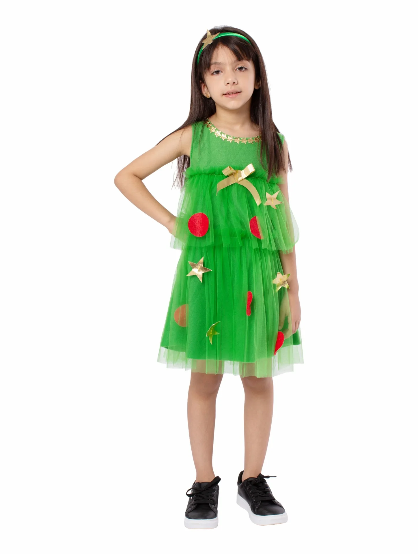 Kerstboom Jurk Groene Lolita Cosplay Xmax Party Kids Girl 'S Kerstboom Kostuum Tutu Jurk