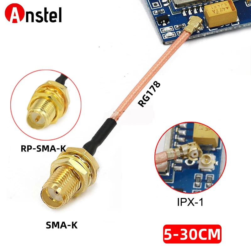 U.FL/IPX IPX 1 UFL to SMA Female RP-SMA Coaxial Cable RF Coax RG178 Antenna WiFi Pigtail Cable 5/10/15/20/25cm