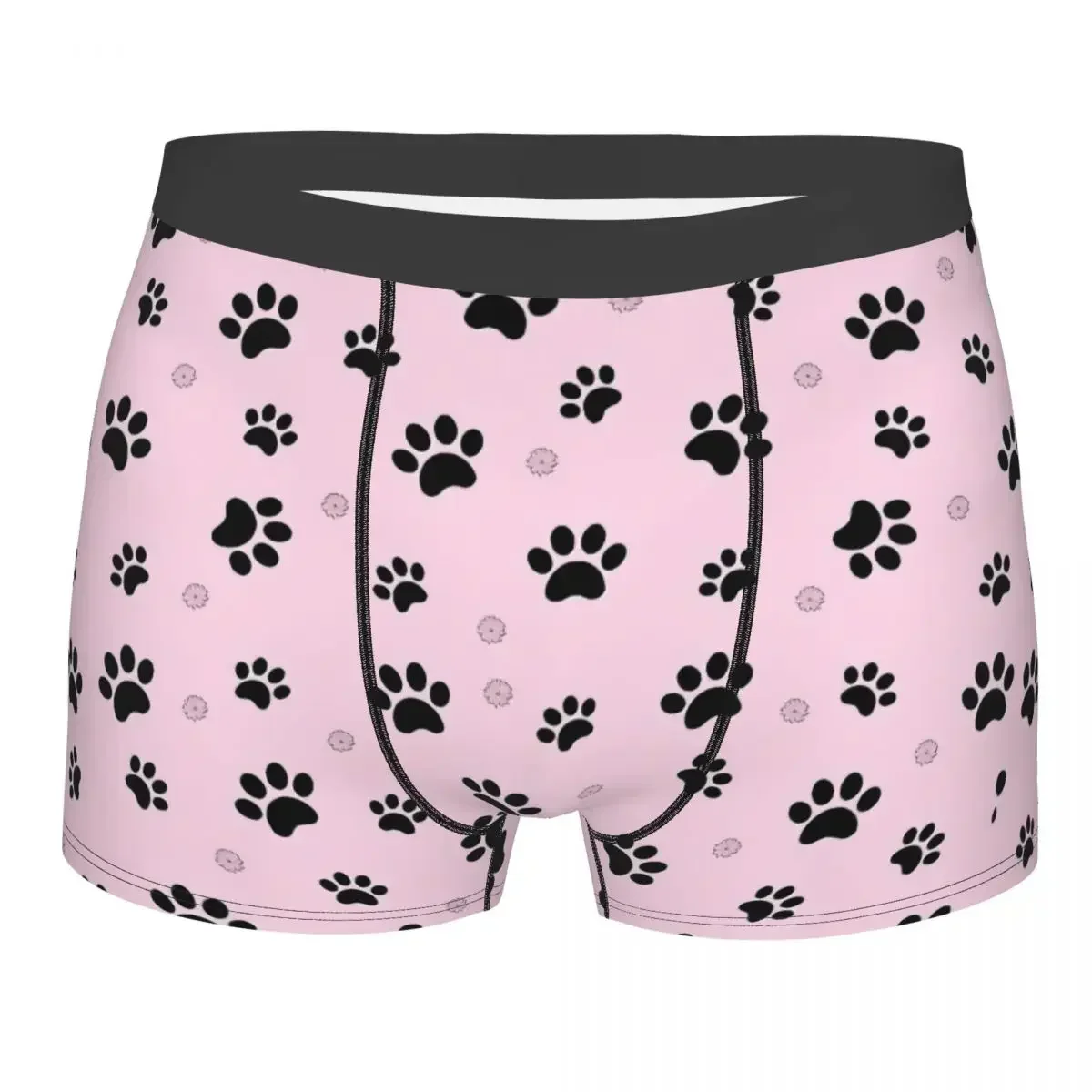 

Men Pink Paw Underwear Novelty Boxer Shorts Panties Homme Polyester Underpants Plus Size