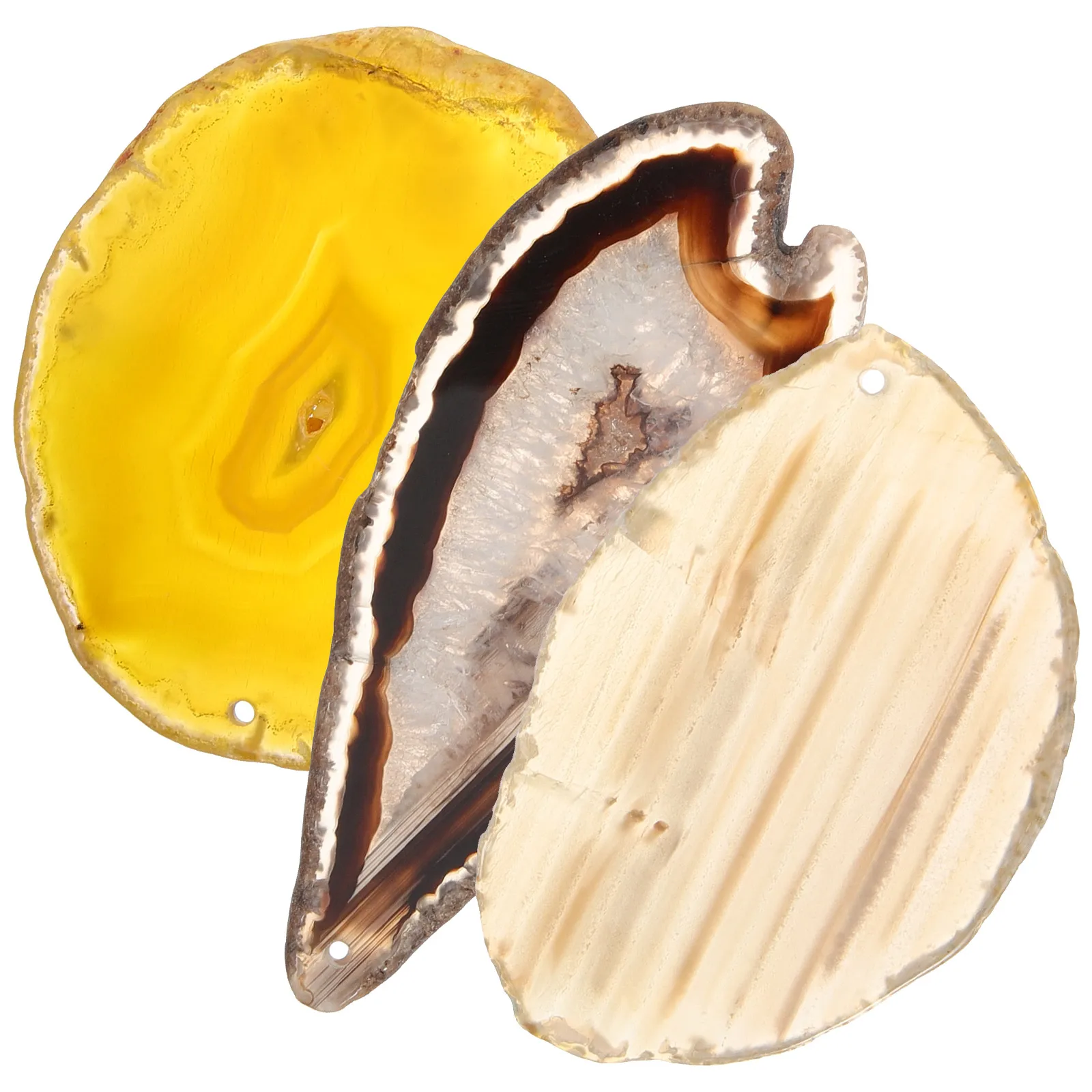 

3pcs Natural Agate Sheet Pendants Diy Jewelry Making Crafts Supplies Necklace Bracelet Decorative Charms Female Present Valentin