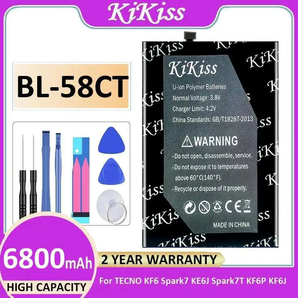 

BL-58CT Premium Replacement For Tecno KF6 Spark7 KE6J Spark7t KF6P KF6J 6800Mah Mobile Phone Battery