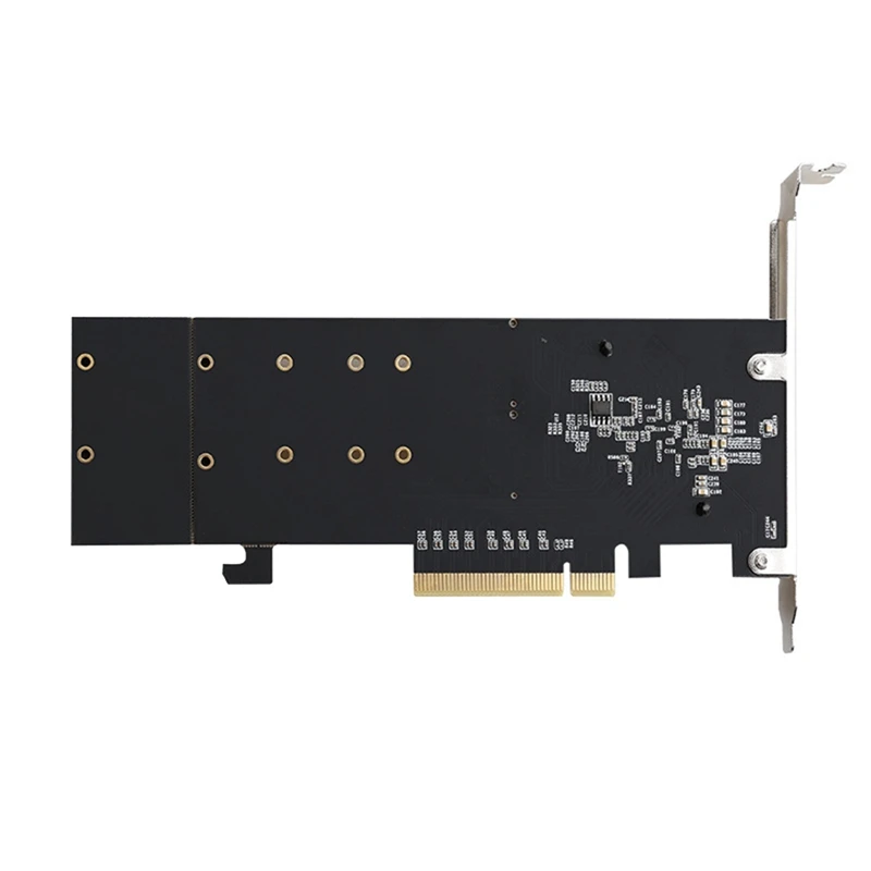 PCIE3.1 X8 To Dual M.2 Hard Disk Expansion Card ASM1812 Chip Supports NVME Protocol Full Speed Adapter Card