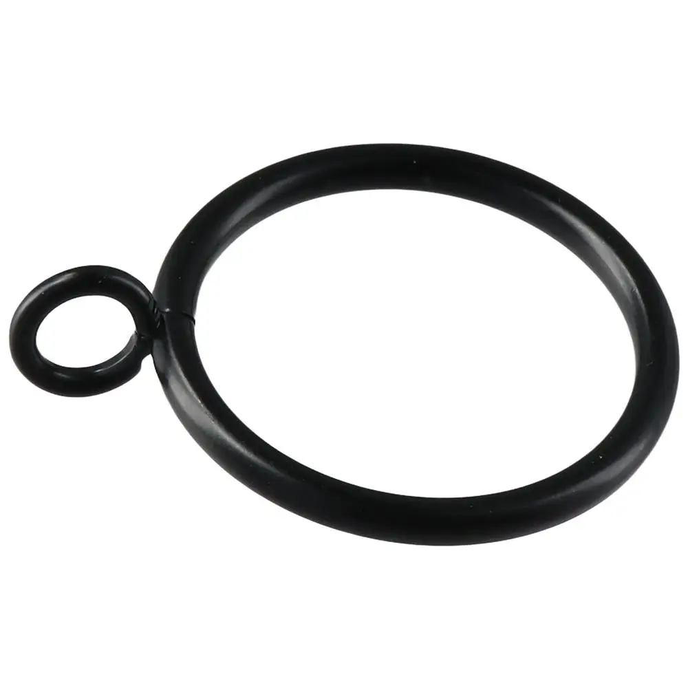 30pcs Antirusting Metal Curtain Ring Black 1.25 Inch Shower Curtain Hooks Door Curtain Hanging Ring Bedroom