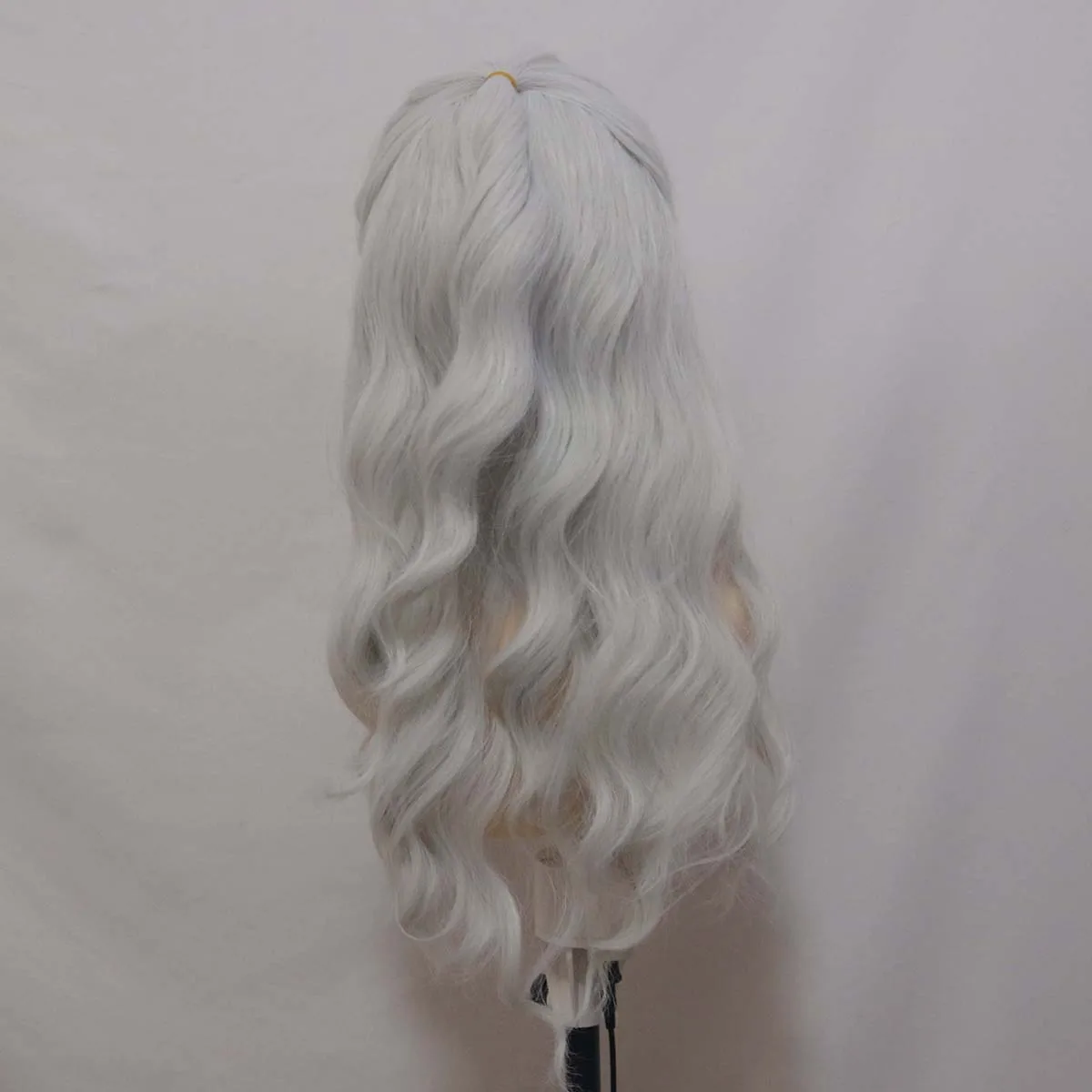 Parrucca per capelli ondulati bianchi argento Cosplay Geralt da uomo di Halloween