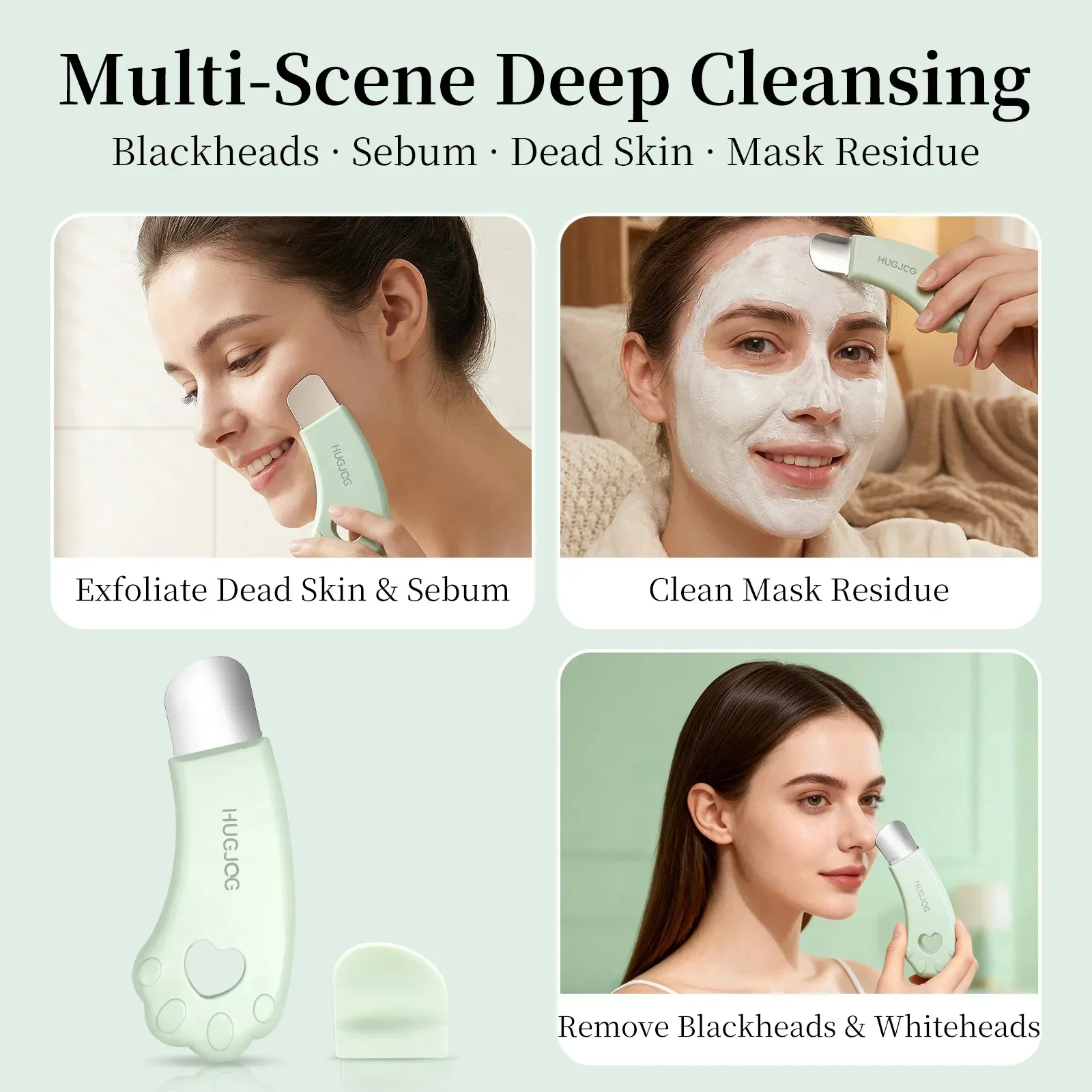 ترقية الجلد الغسيل مع فرشاة التطهير 4 قطعة الفولاذ المقاوم للصدأ النازع إبرة مجموعة أدوات إزالة الرؤوس السوداء للوجه والأنف