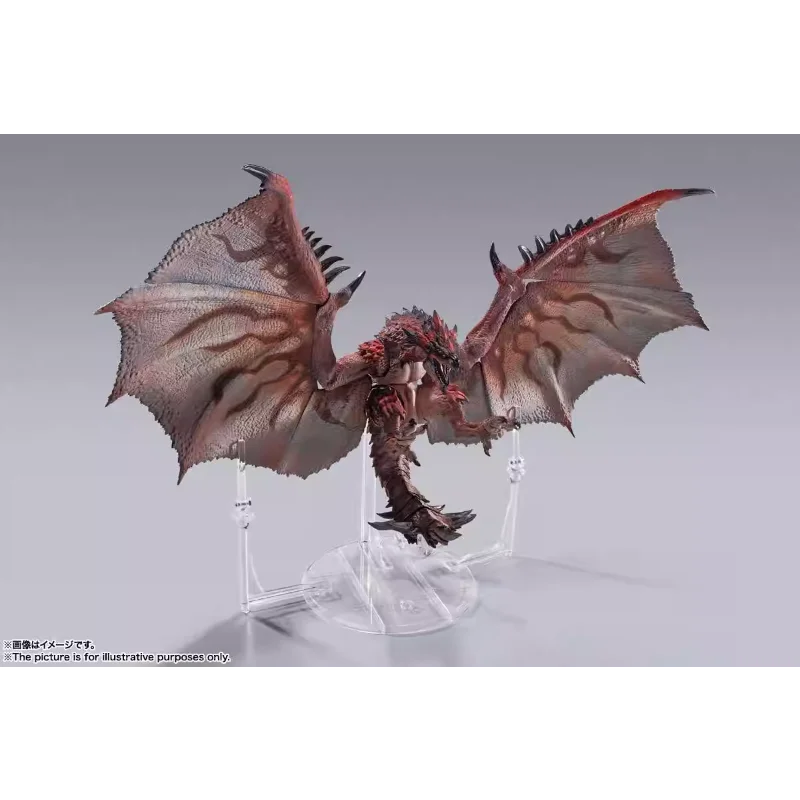 Original Bandai Monster Hunter SHM Fire Dragon Action Figure Rise Ichibanshou Monster Hunter World Iceborne Surroundings Gift