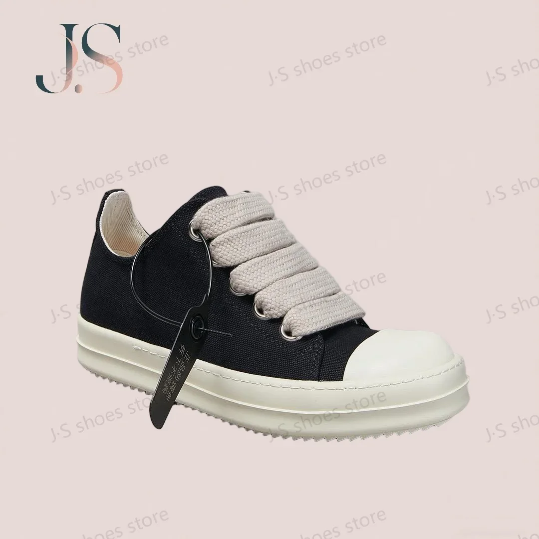 

Ro Outdoor Luxury Black Canvas Low Top Shoe High Quality Men Shoes Women Sneaker Jumbo Laces Fashion Casual Sneakers