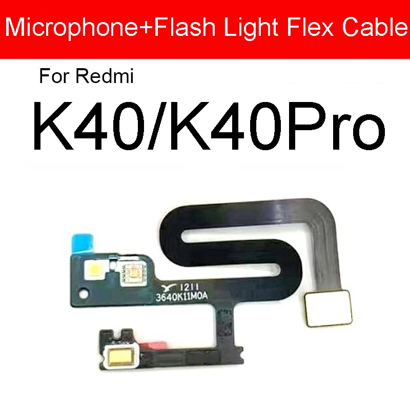 Microphone Flash Light Sensor Flex Cable For Xiaomi Redmi K40 Gaming K40Pro Camera with Flash Light Flex Cable Repalcement Parts