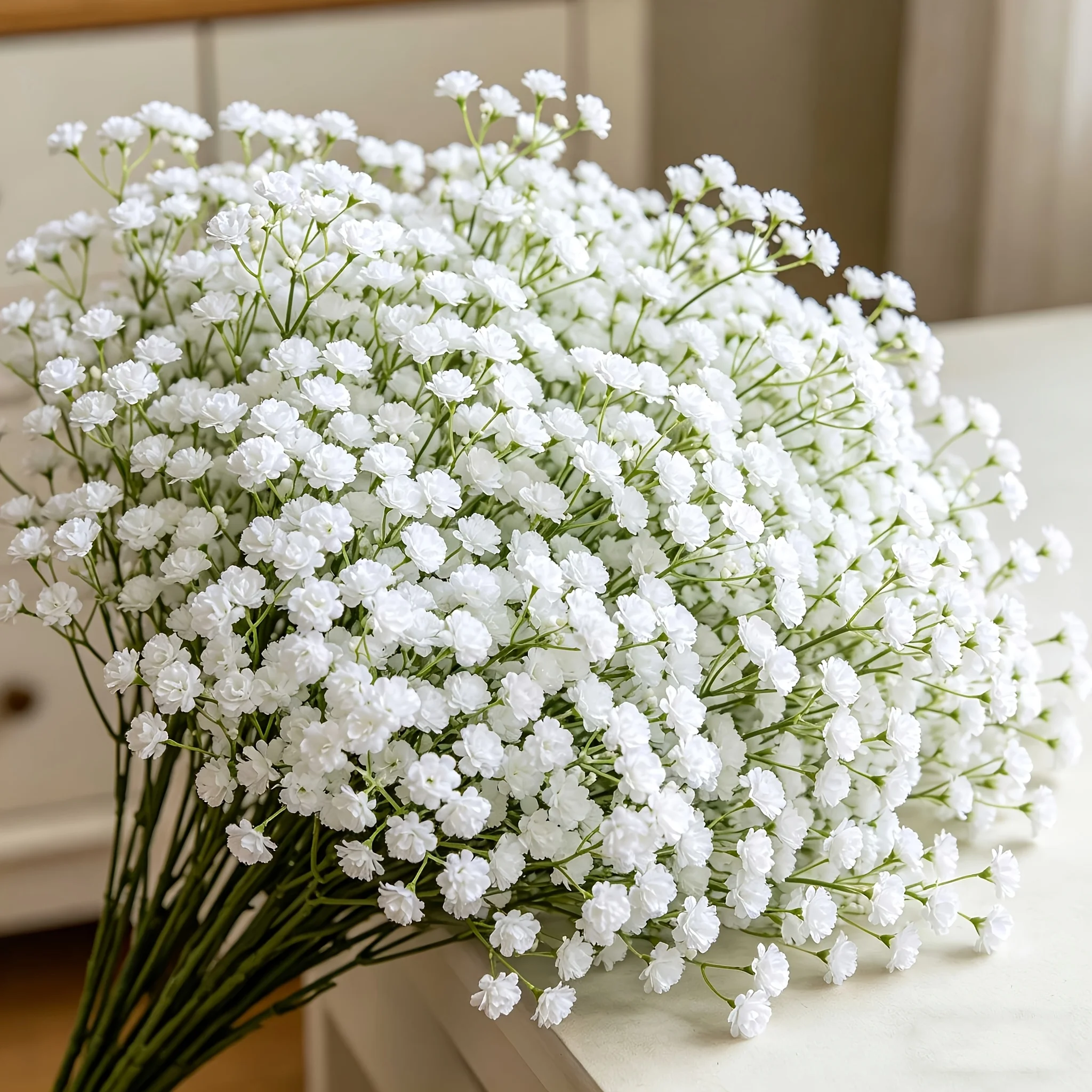 20 Sträuße, 600 Stiele Künstlicher Gypsophila, Weiße Kunstgypsophila-Sträuße für Hochzeitsdekoration – Detail 7
