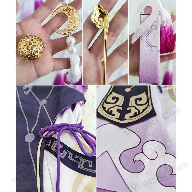 

Star Rail Fuxuan Косплей Костюм Платье Парик Полный комплект Костюмы Фу Сюань Женские вечерние карнавальные наряды