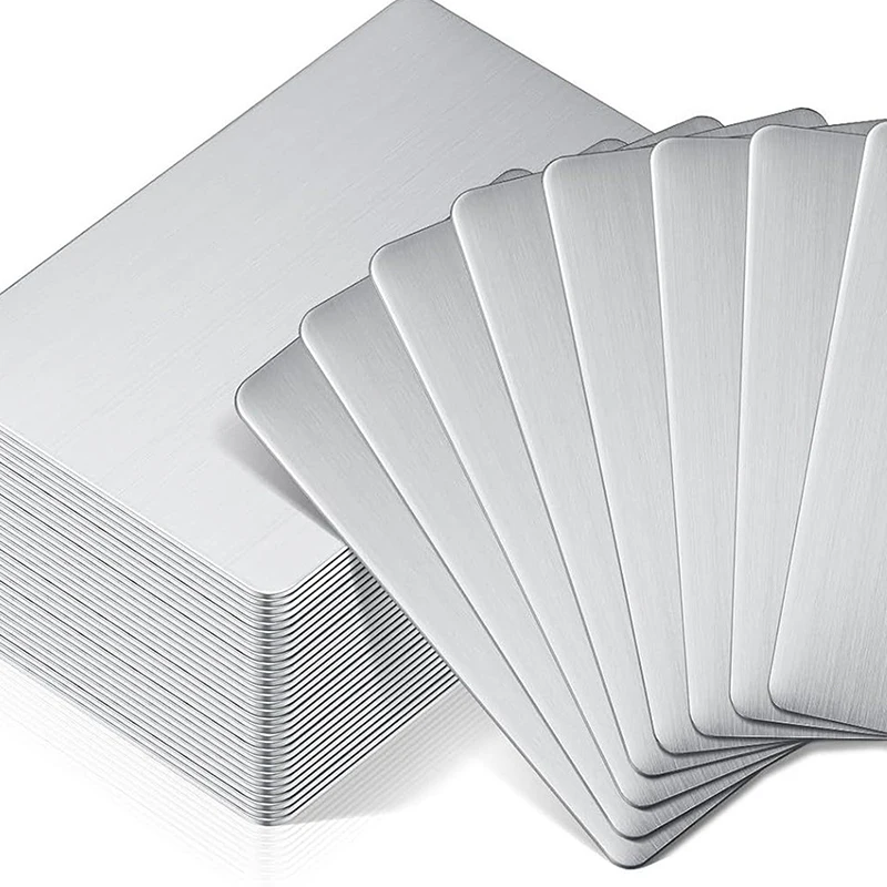 【C】Stainless Steel Business Card Blanks Laser Engraving Cards Office Business Cards Blanks For Engraver Engraving DIY Cards