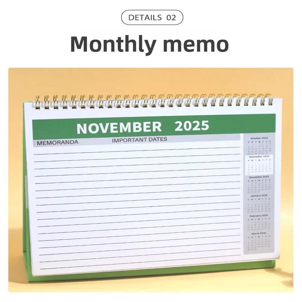 새로운 소형 2026 책상 달력 절묘한 디자인 플립 스타일 데스크탑 달력 일일 주간 스케줄러 가정용