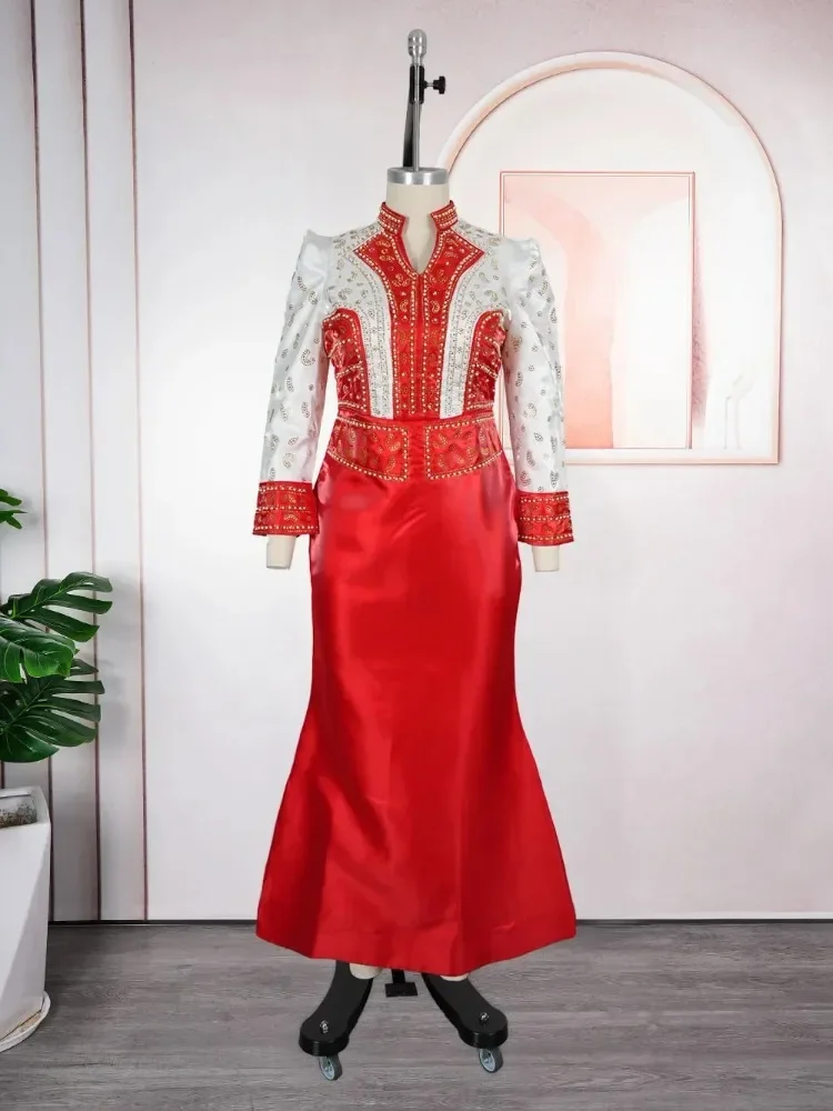 

Elegant African Wedding Dress for Women Long Maxi Kaftan Robe Muslim Fashion Abaya Dashiki Turkish Style 2025 New