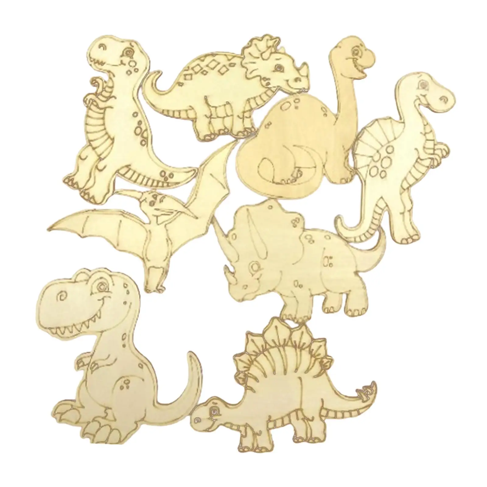Wood Dinosaur Cutouts Animals Blank Slice Wooden Dinosaur Chips for DIY Painting Home Decorations Gift Tags Graffiti Party Decor
