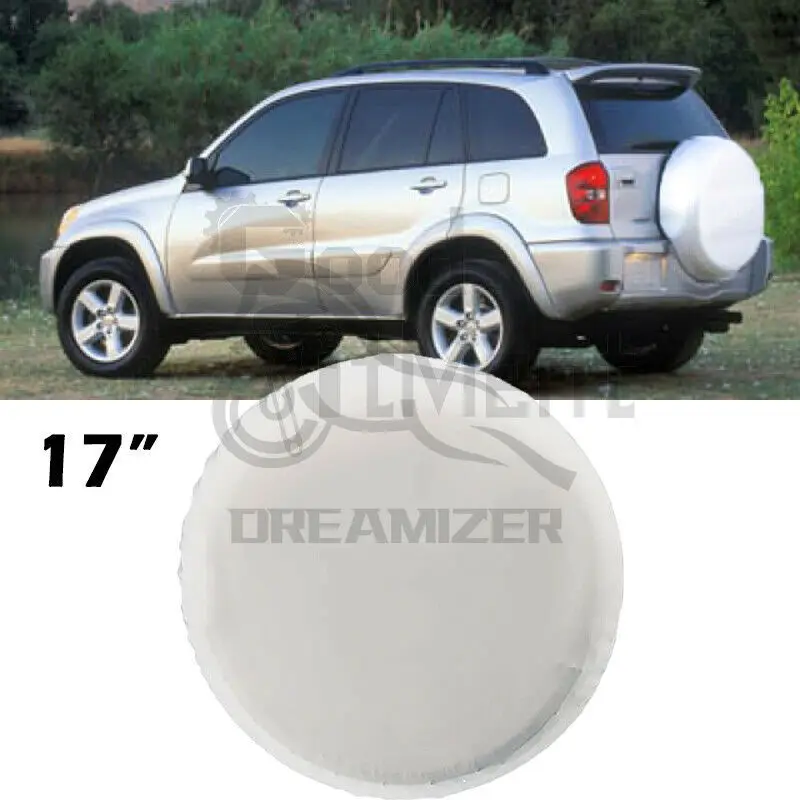 

Spare Car Tire Tyre Cover Weather Protection 17" White For Toyota RAV4 1996-2019 Wheel Bag Durable Tire Wheel Covers Case