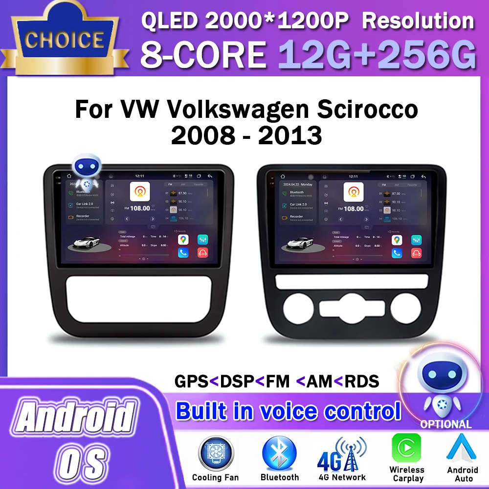 

9 inch Android OS Car Radio Multimedia Stereo Player for VW Volkswagen Scirocco 2008 - 2013 Carplay GPS Navigatio WiFi