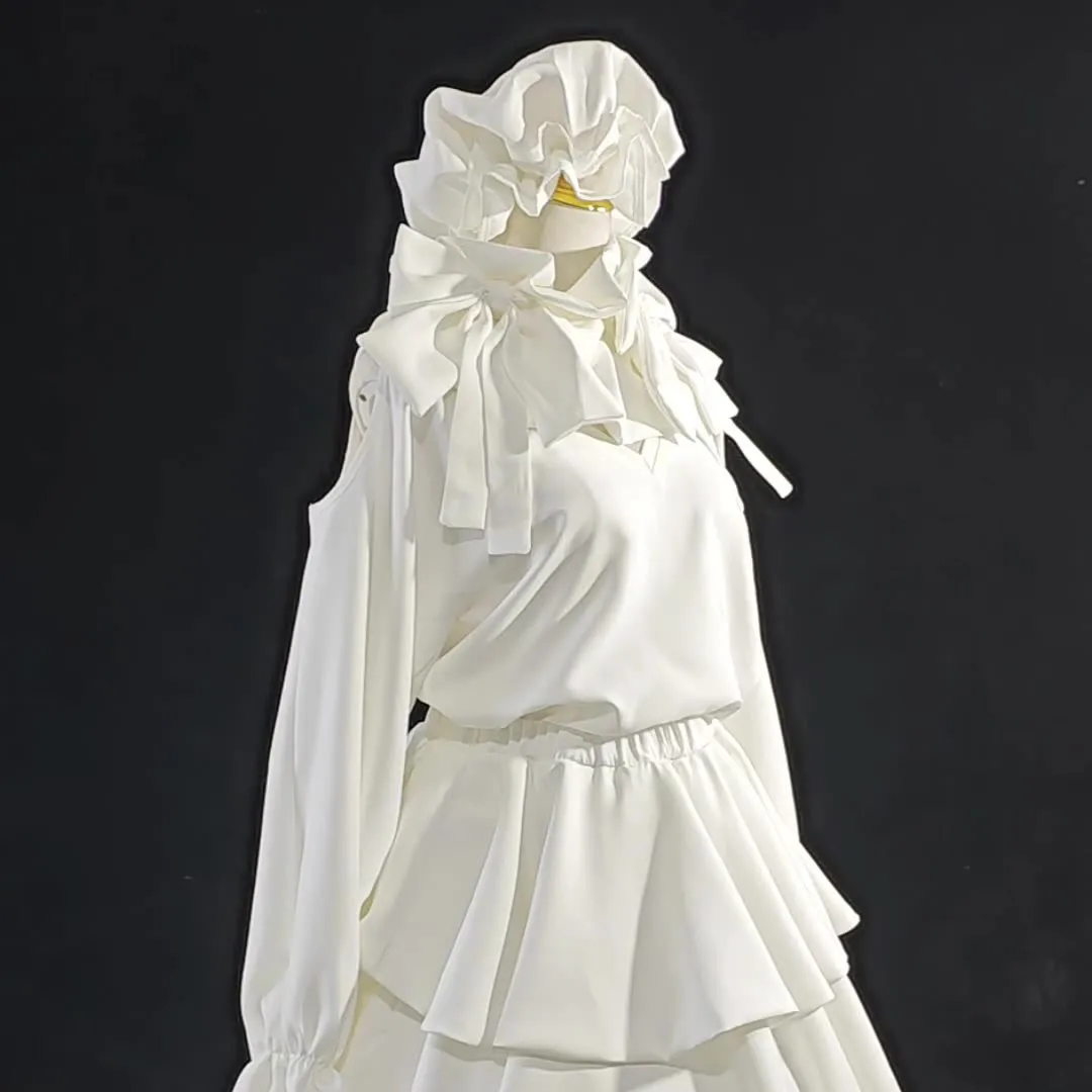 

Anime Alien Stage Sua Cosplay Costume Costume White Dress Hat Girl Suit Hat Halloween Night Party Outfit Comic Con