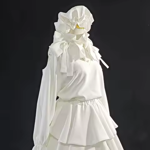 Anime Alian Stege Sua Cosplay Costume Costume White Dress Girl Lolita Suit With Hat For Halloween Night Party Outfit Comic Con