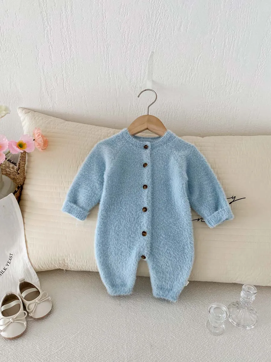 Newborn Baby Autumn and Winter New Super Cute Cute Plush Jumpsuit Boys and Girls Baby Clothes Soft Jumpsuit