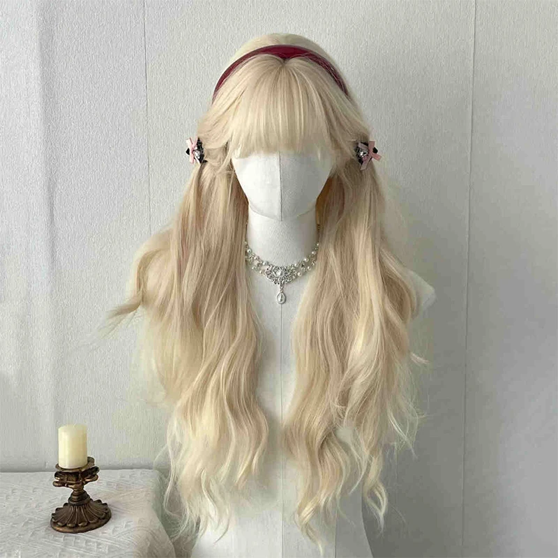 

Lolita long curly hair, bangs, big waves, sweet wig, full set