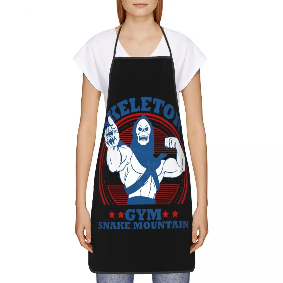 Skeletor Gym Snake Mountain Bib Apron Adult Women Men Chef Tablier Cuisine He-Man And The Masters Of The Universe Gardening