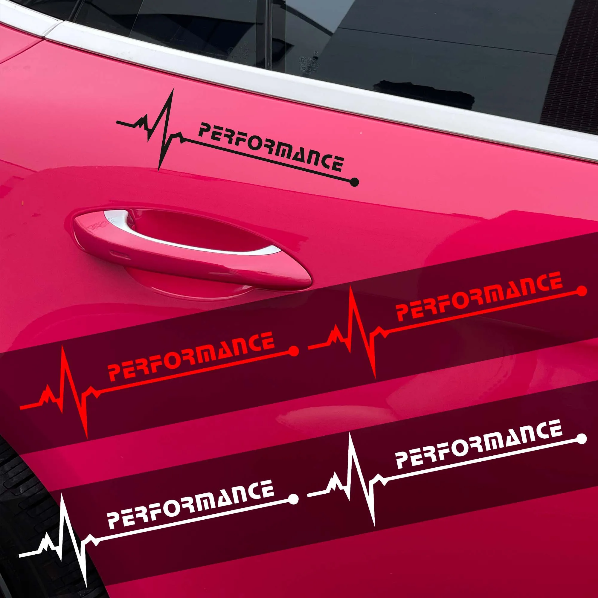Heartbeat PERFORMANCE Car Decal, Waterproof, Suitable for Car Windows, Bumpers, Decorative Motorcycle Fuel Tanks, Self-adhesive