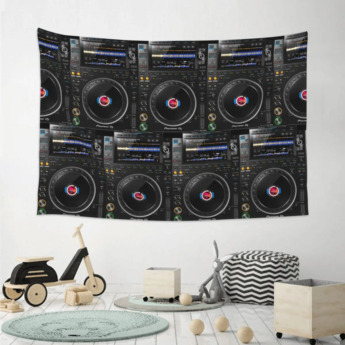 Pioneer DJ CDJ3000 Multi Format Player Tapestry Hippie Wall Hanging Aesthetic Home Decoration Tapestries for Living Room Bedroom