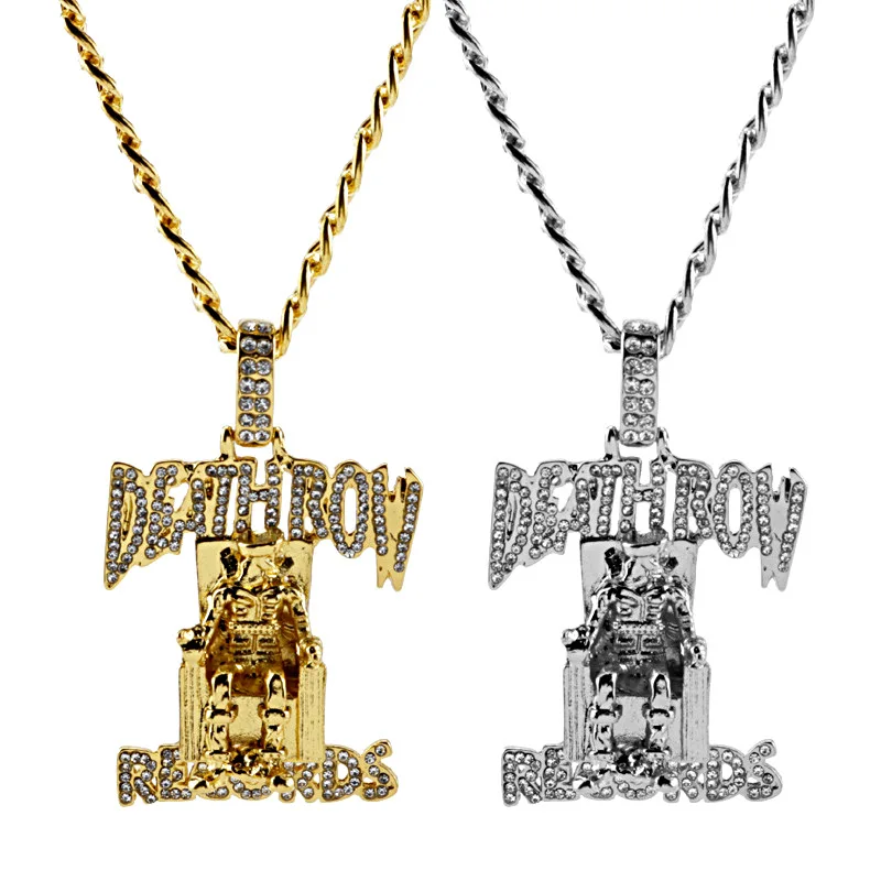 Exquisite AAA Zircon Inlaid Trendy Hip Hop Prisoner Necklace Death Prisoner Zircon Pendant Wholesale in Stock