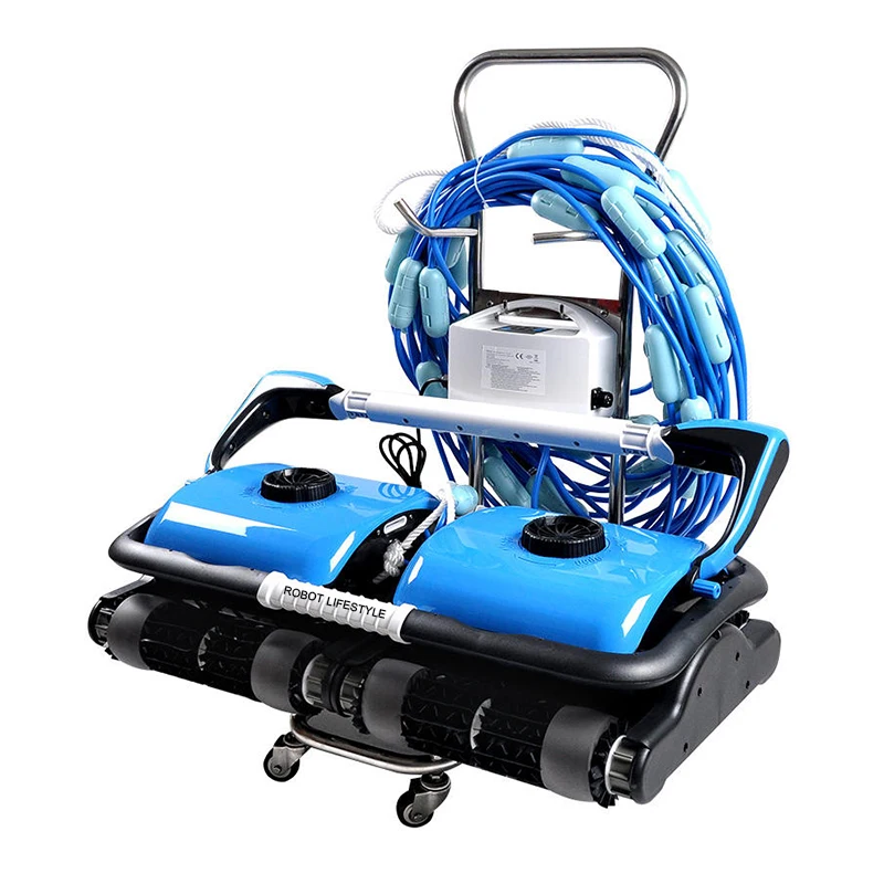 Swimming Pool Robot Cleaner 40m Floating Cable Automatic Washer Wall and Floor Cleaning Device Remote Controller and APP Control