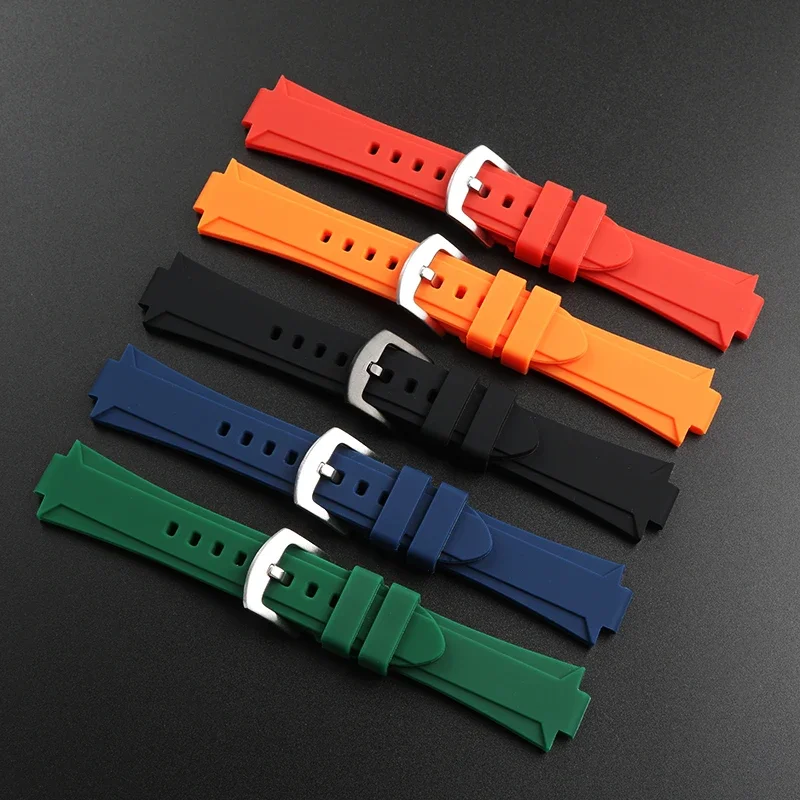 عالية الجودة حزام ساعة سيليكون سوار ل أوريس أكويس 7330 7740 سلسلة 22x11 مللي متر 24x11 مللي متر 24x12 مللي متر محدب نهاية ساعة مطاطية الفرقة