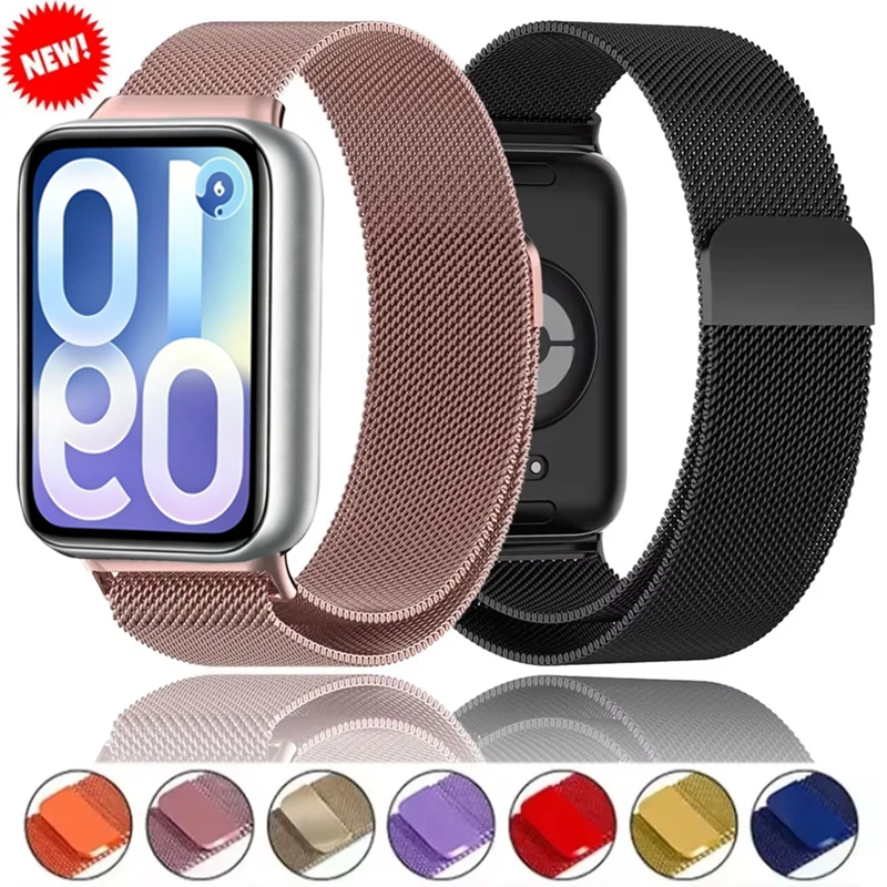Metall-Milanese-Armband für Xiaomi Mi Band 10/9/8 Pro mit Magnetverschluss, Komfortabler Ersatz-Armreif für Redmi Watch 4 5 6 Correa