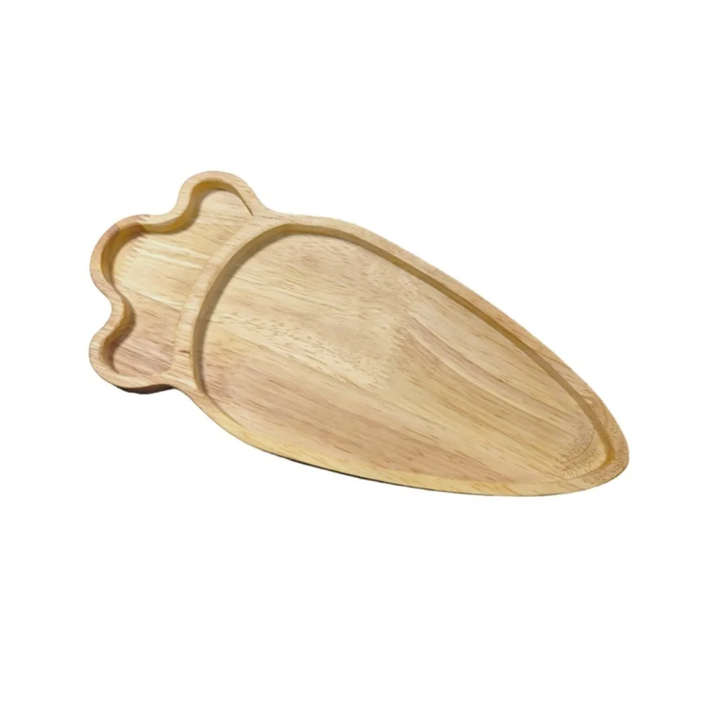 Kitchen Accessory Wooden Easter Egg Shape Tray Cartoon Decorative Bunny Snack Serving Tray with Compartments Durable Pallet Nuts