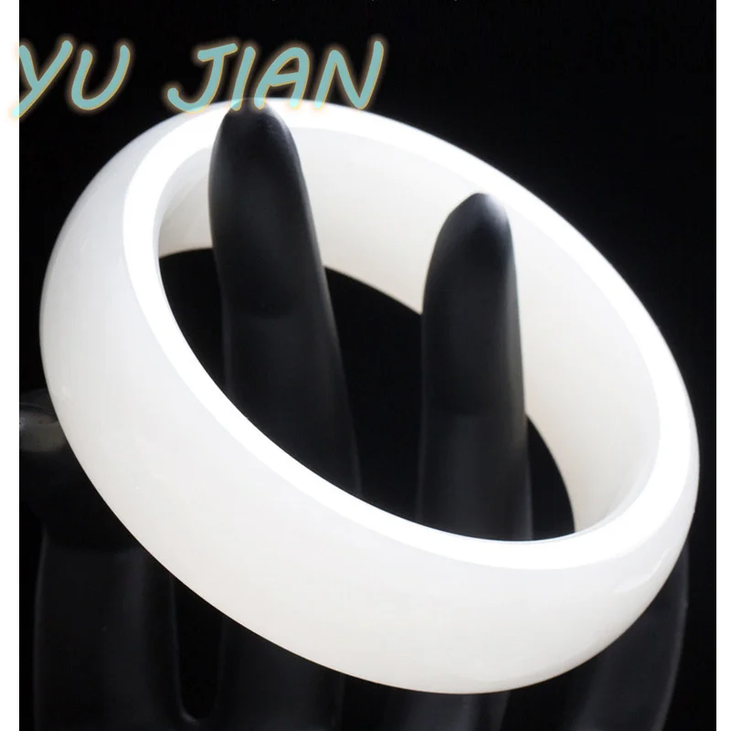 

Natural Jade BANGLE Widening Thickening Women's Handmade White Jade-Bracelet Gift Handring Fashion Jewelry Fine Hewelry