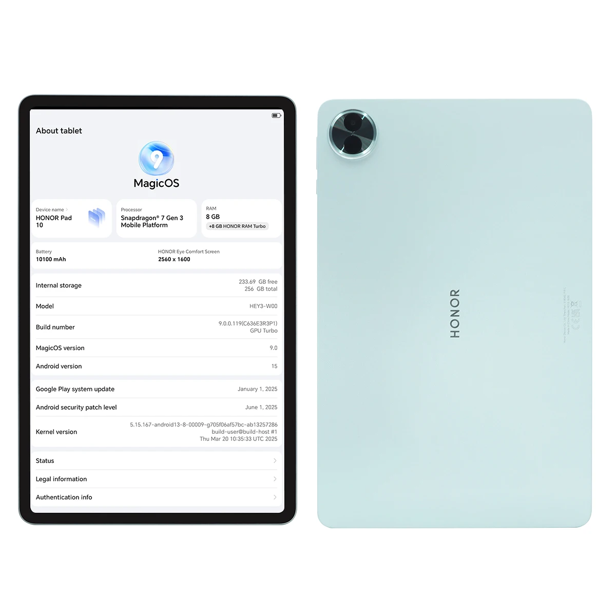 الإصدار العالمي HONOR Pad 10 Tablet 2.5K 12.1 بوصة عرض مريح للعين Snapdragon 7 Gen 3 شرائح 10100 مللي أمبير بطارية لوحة تابلت