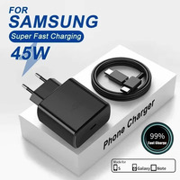 45W PD Charger Super Fast Charging For Samsung Galaxy S24 S23 Ultra Note Mobile Phone Type C Quick Charge Adapter Data Cable Set