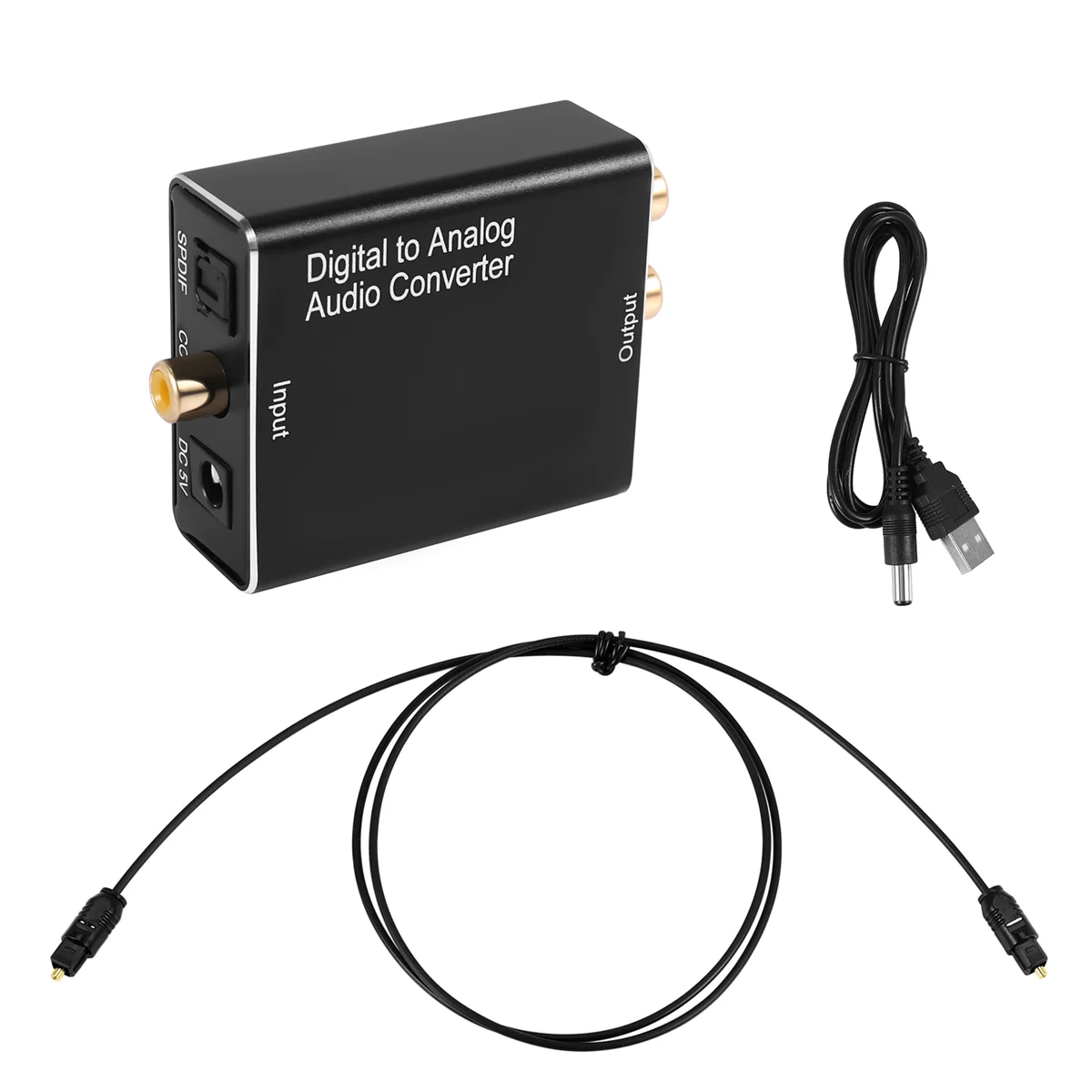 Digital to Analog Audio Converter,DAC Digital SPDIF Optical to Analog L/R & 3.5Mm AUX Stereo Audio Adapter