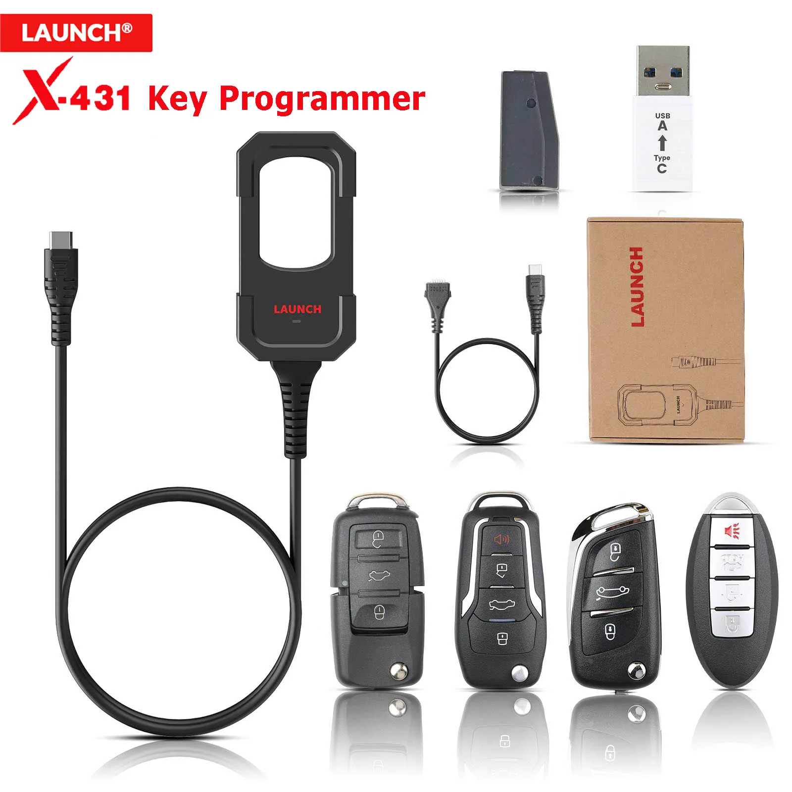 Launch X431 Key Programmer Remote Maker with Super Chip and 4 Sets of Smart Keys for X431 IMMO Elte IMMO Plus