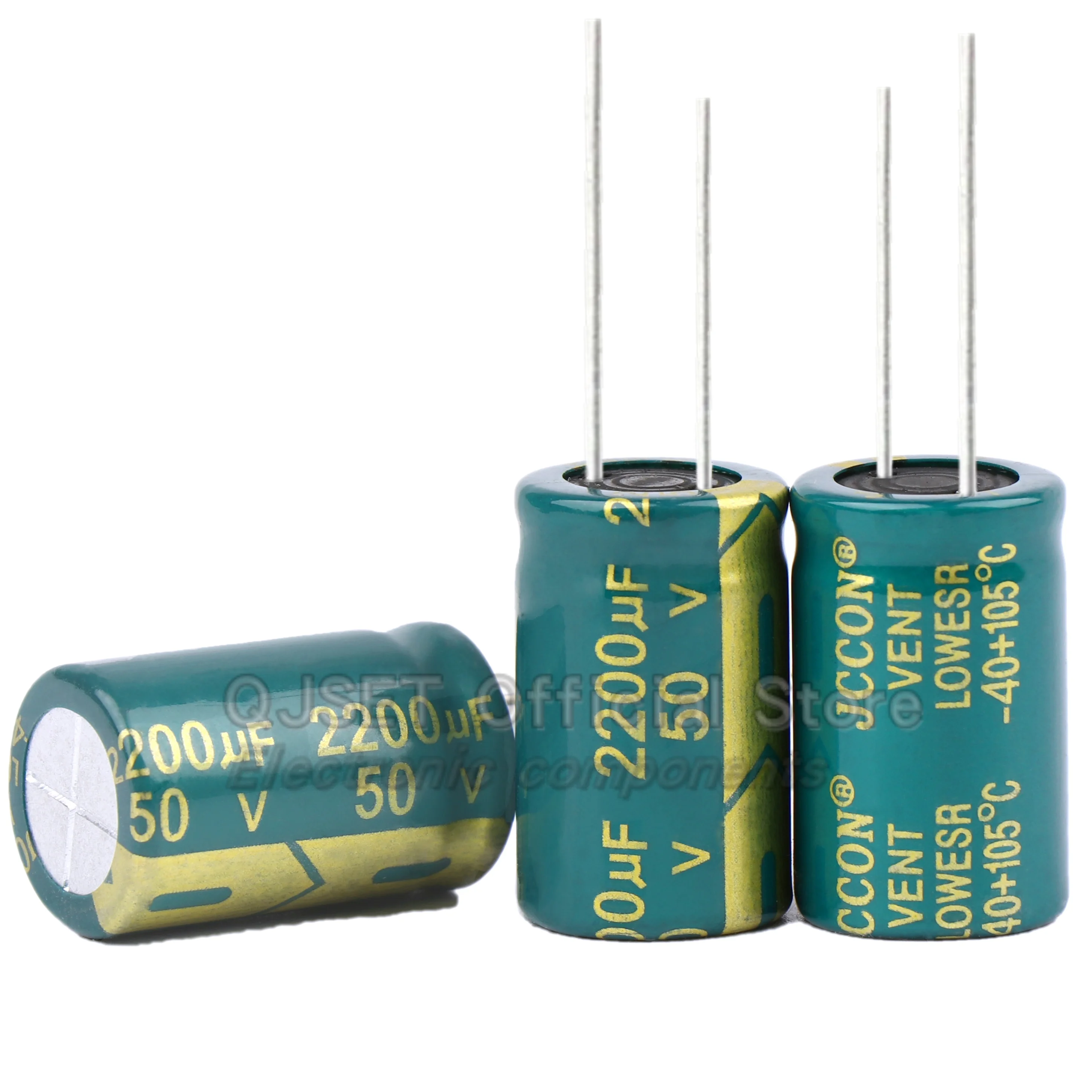 JCCON 50V 1 2.2 4.7 10 22 47 220 330 470 680 1000 2200 3300 4700 6800 فائق التوهج 50V100uf موائم مصدر تيار المكثفات عالية التردد