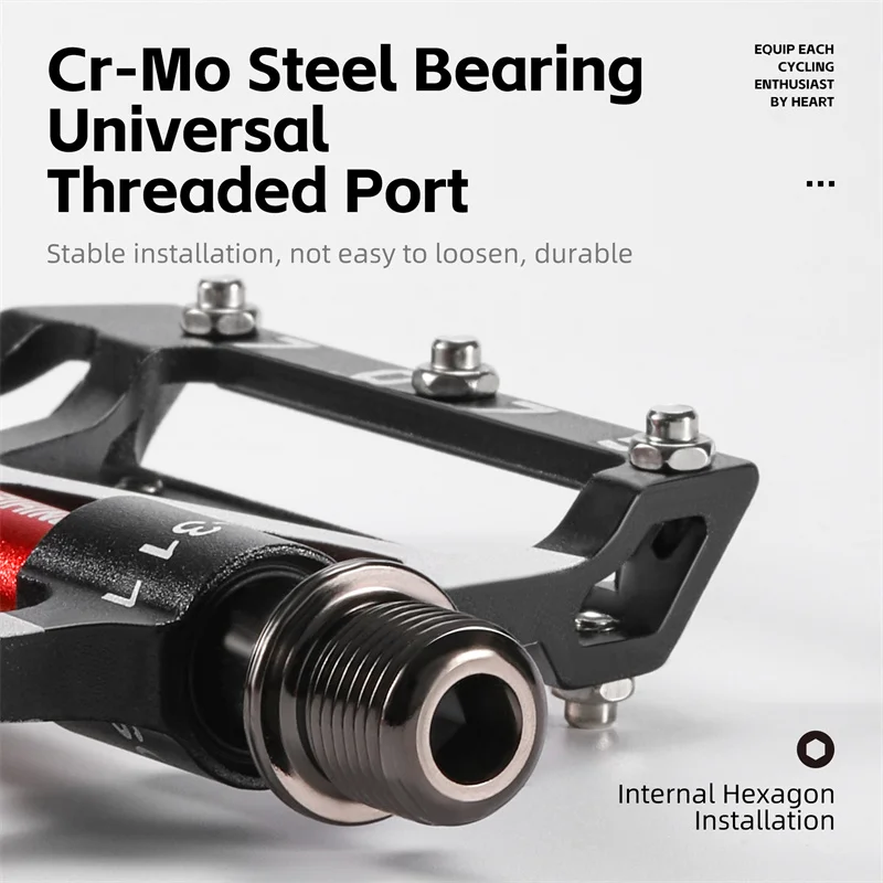 

WEST BIKING Ultralight Bicycle Pedal CR-MO Axle 3 Bearings Bike Pedal Anti Slip Racing Pedal MTB Gravel Road Bike Accessories