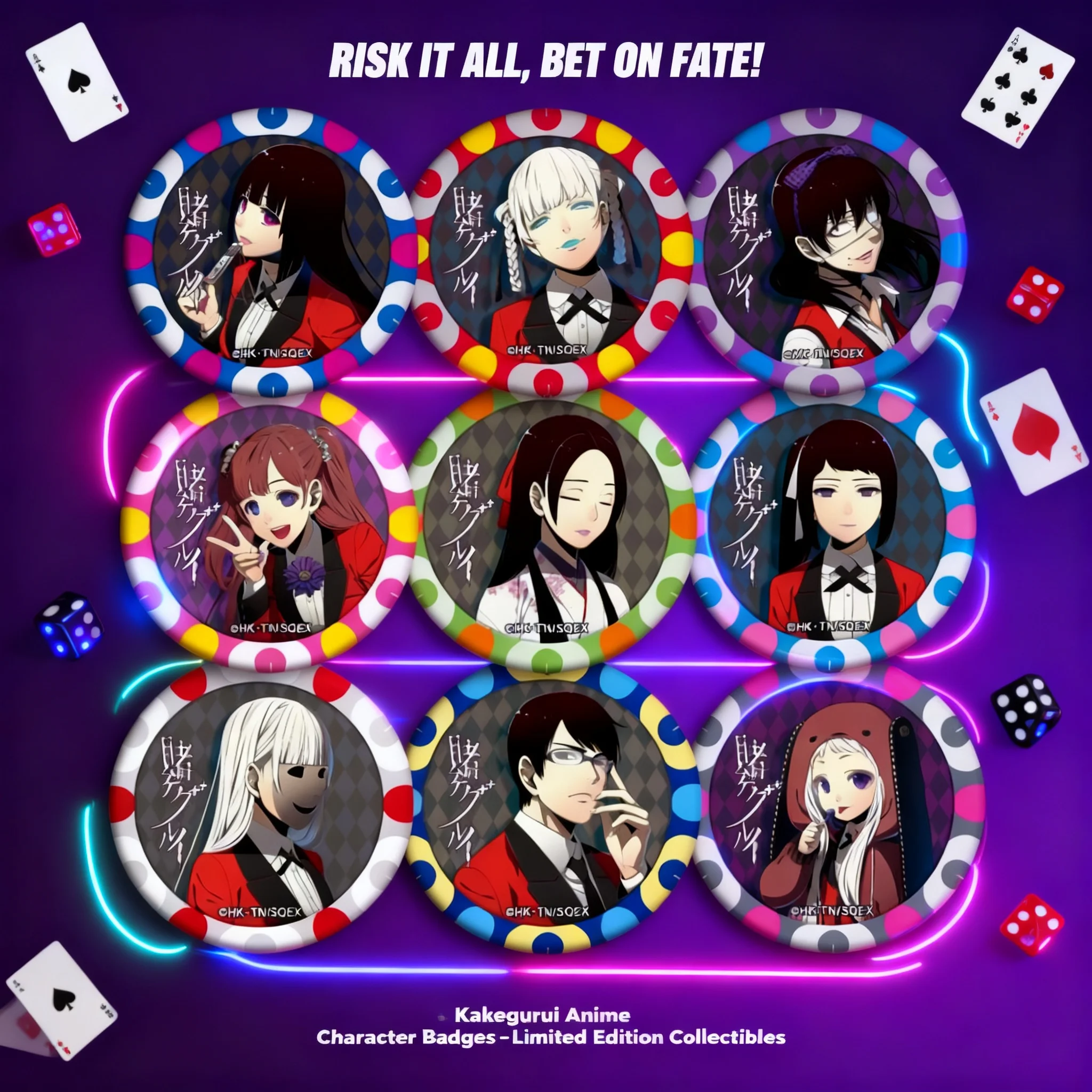 

Аниме-значок Kakegurui XX Snake Eyes Dreamer, аксессуары для косплея, аниме-мерч, постер, брелок, коллекционный подарок для фанатов