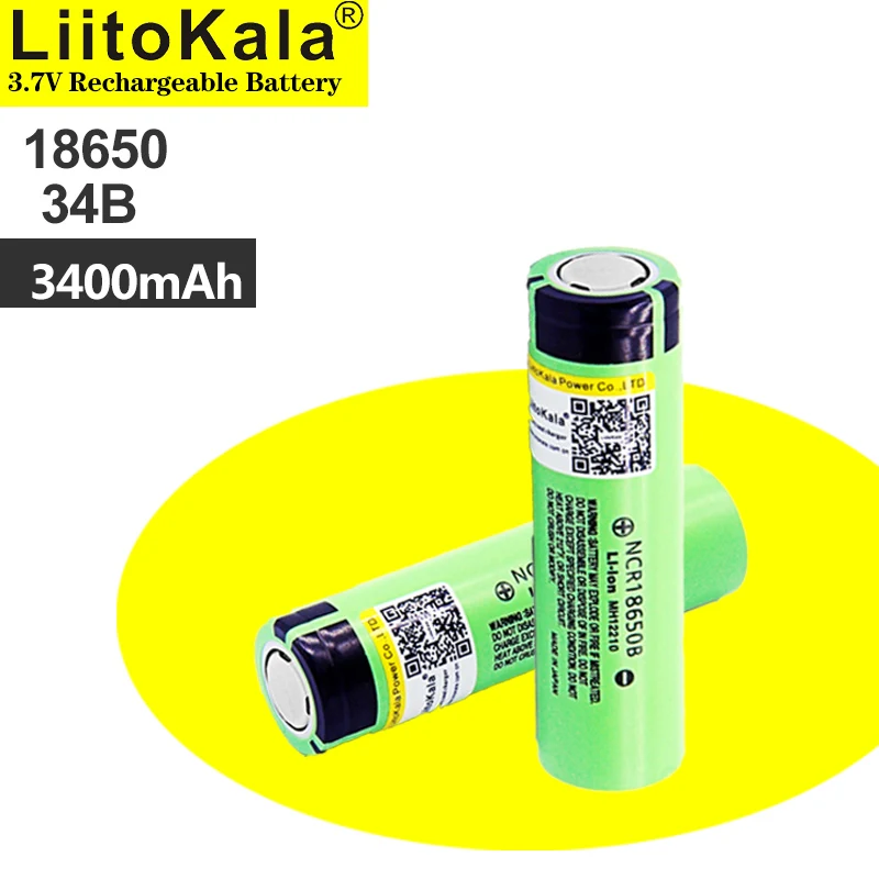 1-40pcs LiitoKala 34B 100% New Original NCR18650B 3.7v 3400 mah 18650 3400mAh Lithium Rechargeable Battery Flashlight batteries