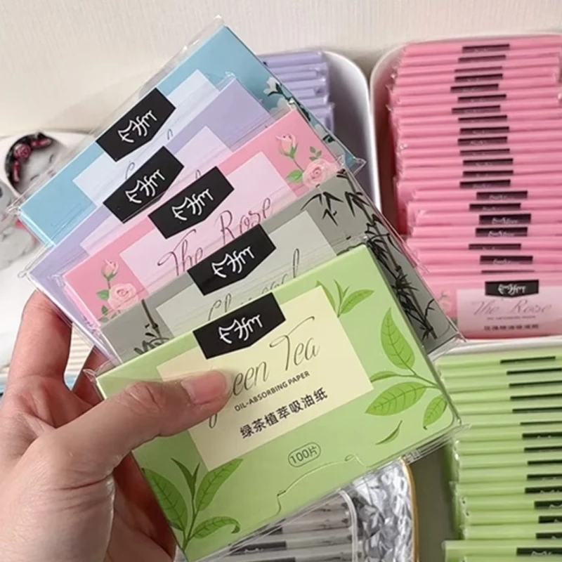 100pcs/set Portable Facial Oil Blotting Paper Matte Face Wipes Oil Control Face Cleaning Oil-absorbing Makeup Tools Accessories