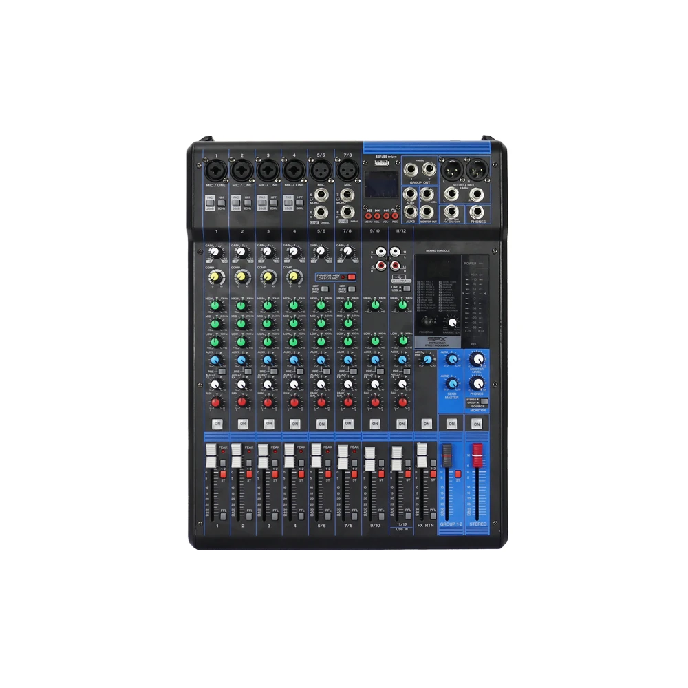 Professional MG12XU usb sound console 24 dsp effect audo mixer for Stage performance recording