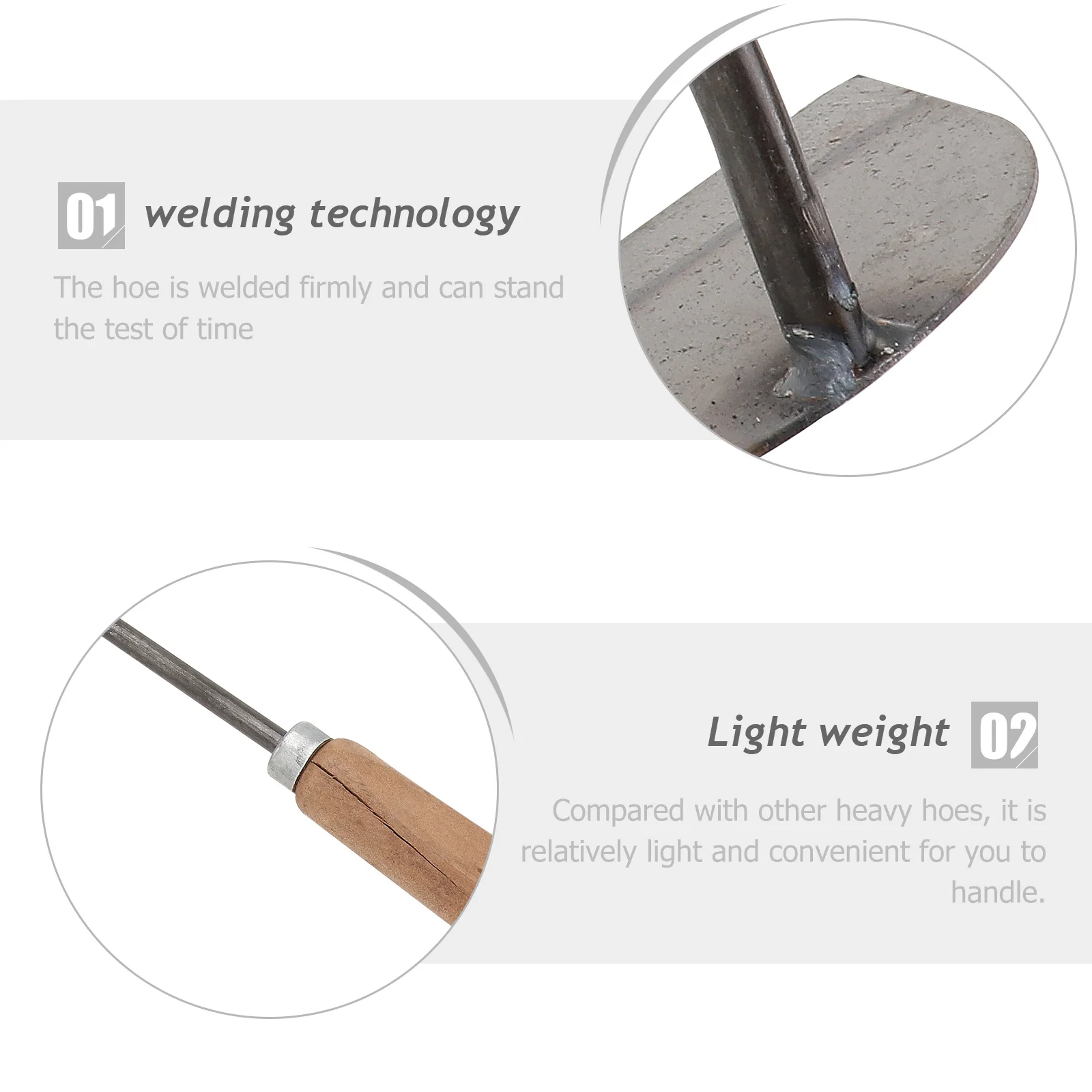 

Full Steel Portable Lightweight Wooden Handle For Weeding Planting Digging Handheld Garden Tool Bent-Neck Hoe Gardening