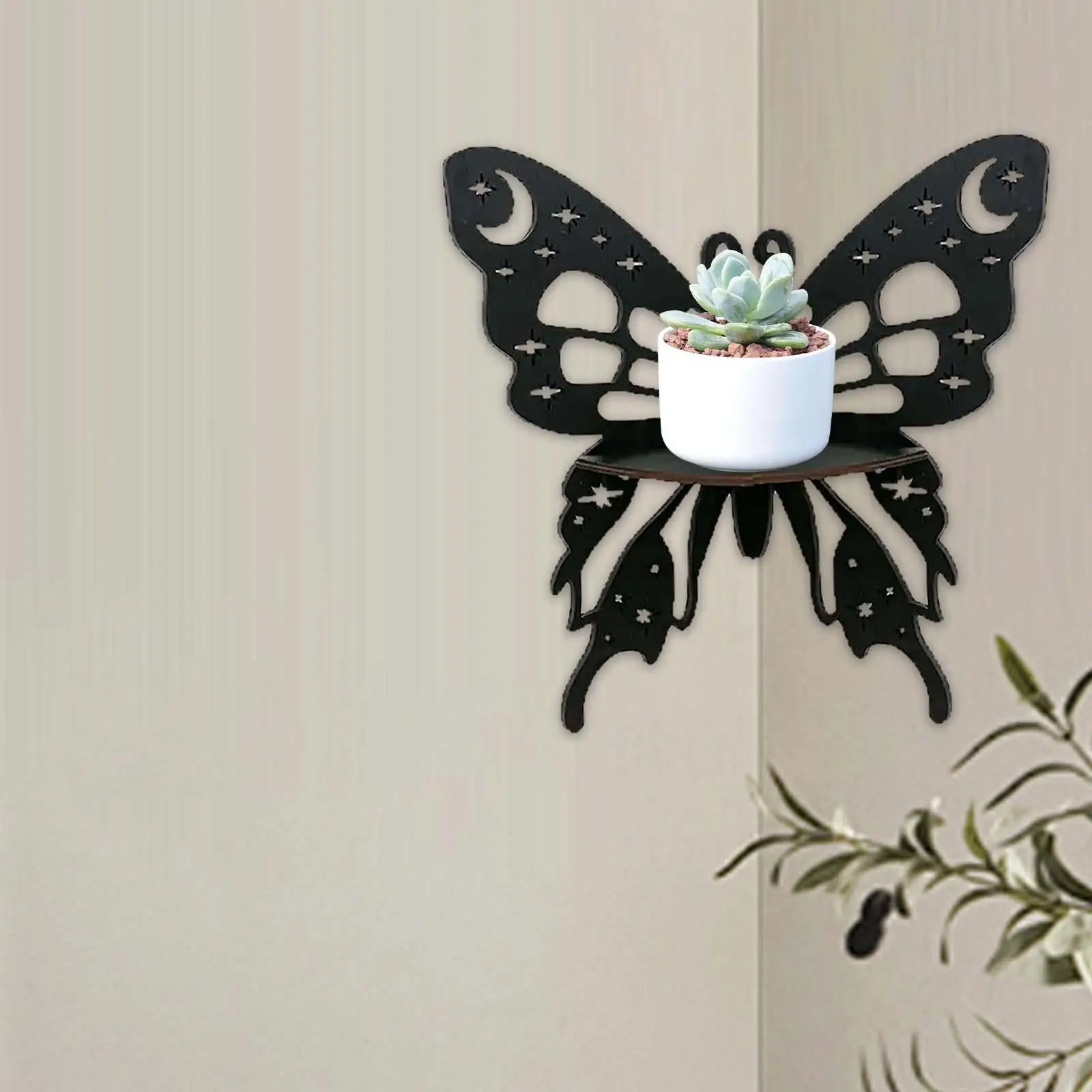 Butterfly Corner Shelf Wall Decor Wall Shelf Wall Display Organizer for Living